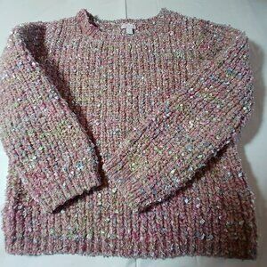 Luck Penny girls dusty rose multicolored sweater size S